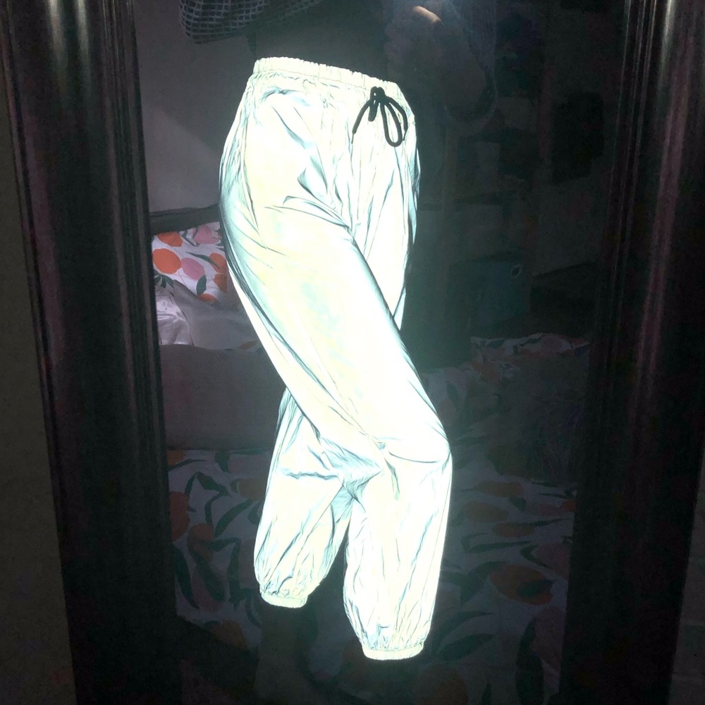 Holographic reflective track pants / joggers